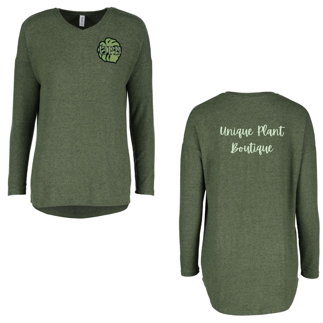 UPB Unique Plant Boutique Ladies Hacci Pullover V-Neck