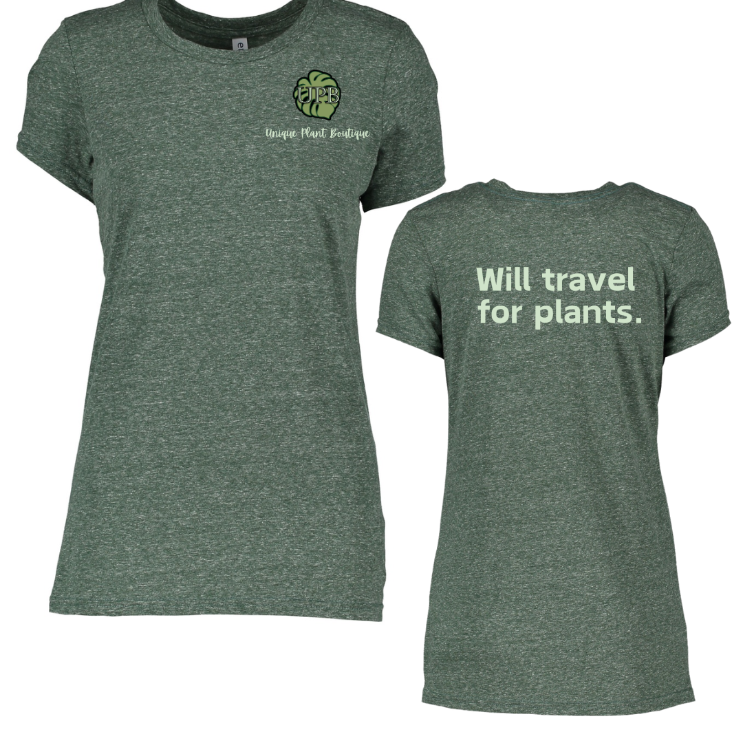 UPB Will Travel for Plants Ladies Mélange Crew Neck Tee