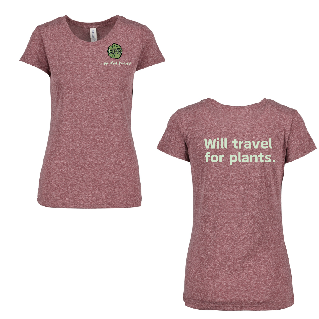 UPB Will Travel for Plants Ladies Mélange Crew Neck Tee