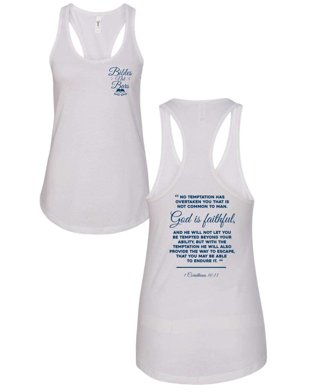 Bibles Not Bars Women's Racerback Tank
