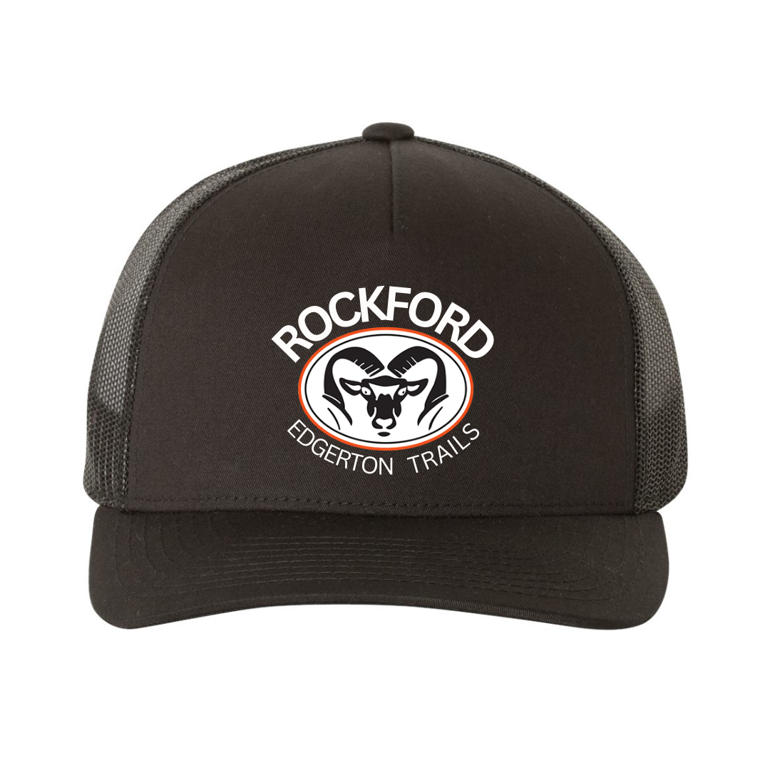 Edgerton Trails Five Panel Black Trucker Hat