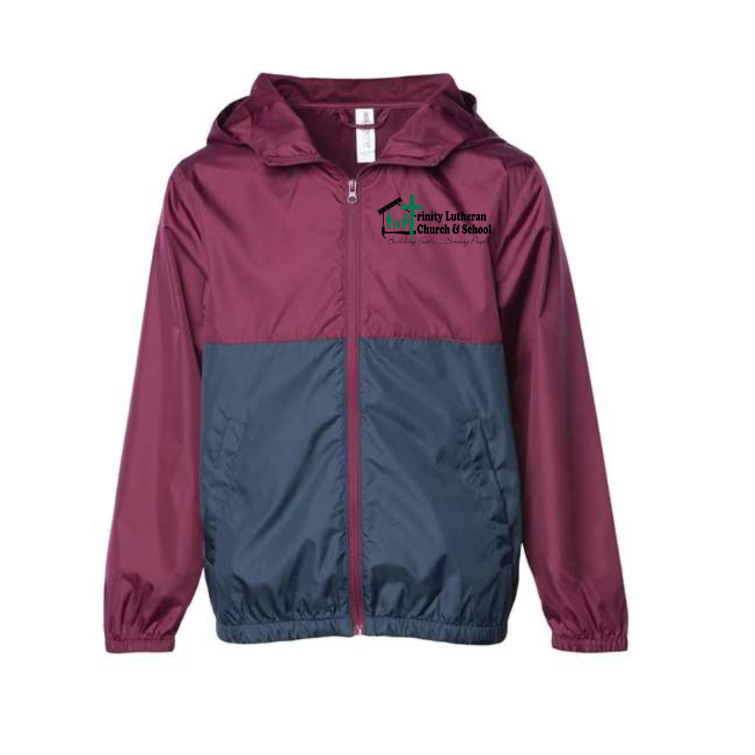 Trinity Lutheran Youth Lightweight Windbreaker Full-Zip Jacket- Pocket Print